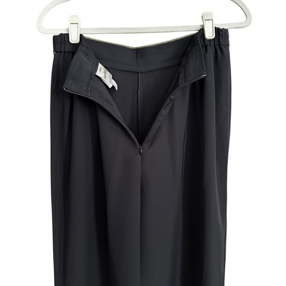 JOSEPH RIBKOFF Black Wide Leg Pants Gold Trim Vintage 80s Glam Cocktail Chic 14 - Picture 7 of 10